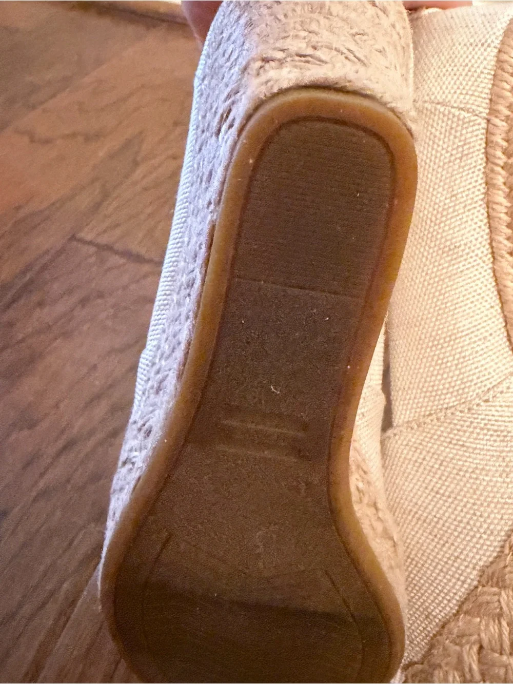 TOMS Michelle Natural Canvas Espadrille Open Toe Wedge Sandals Size 8 - Picture 13 of 15